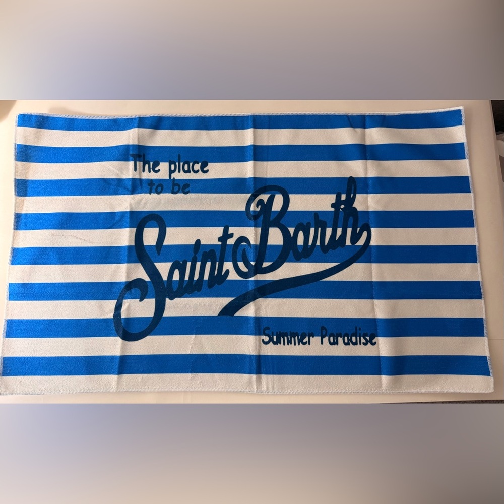 Saint Barth Quick Dry Towel Blue & White Stripes | Compact Beach Travel Towel